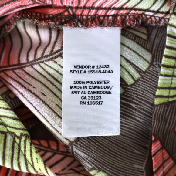 Tropical Print Blouse - Northern Reflections Sleeveless Top - Size S - Picture 8 of 10